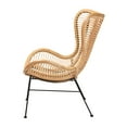 thumbnail image 2 of Baxton Studio Colorado Modern Bohemian Natural Brown Rattan and Black Metal Accent Chair, 2 of 7