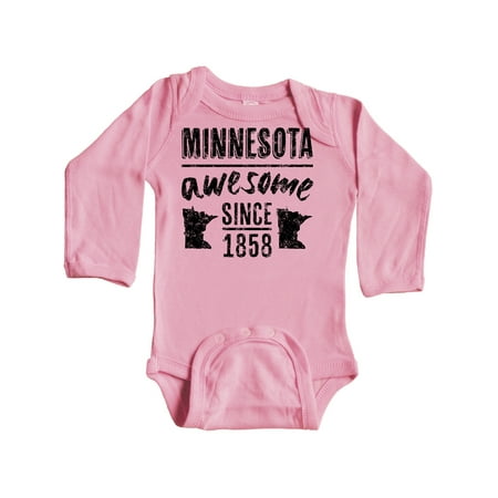 

Inktastic Minnesota Awesome Since 1858 Gift Baby Boy or Baby Girl Long Sleeve Bodysuit