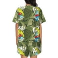 thumbnail image 3 of Naloa Surfing Dinosaur Women's Short-Sleeved Pajama Set, Loungewear, Summer pajamas, Breathable Cozy - 4X-Large, 3 of 9