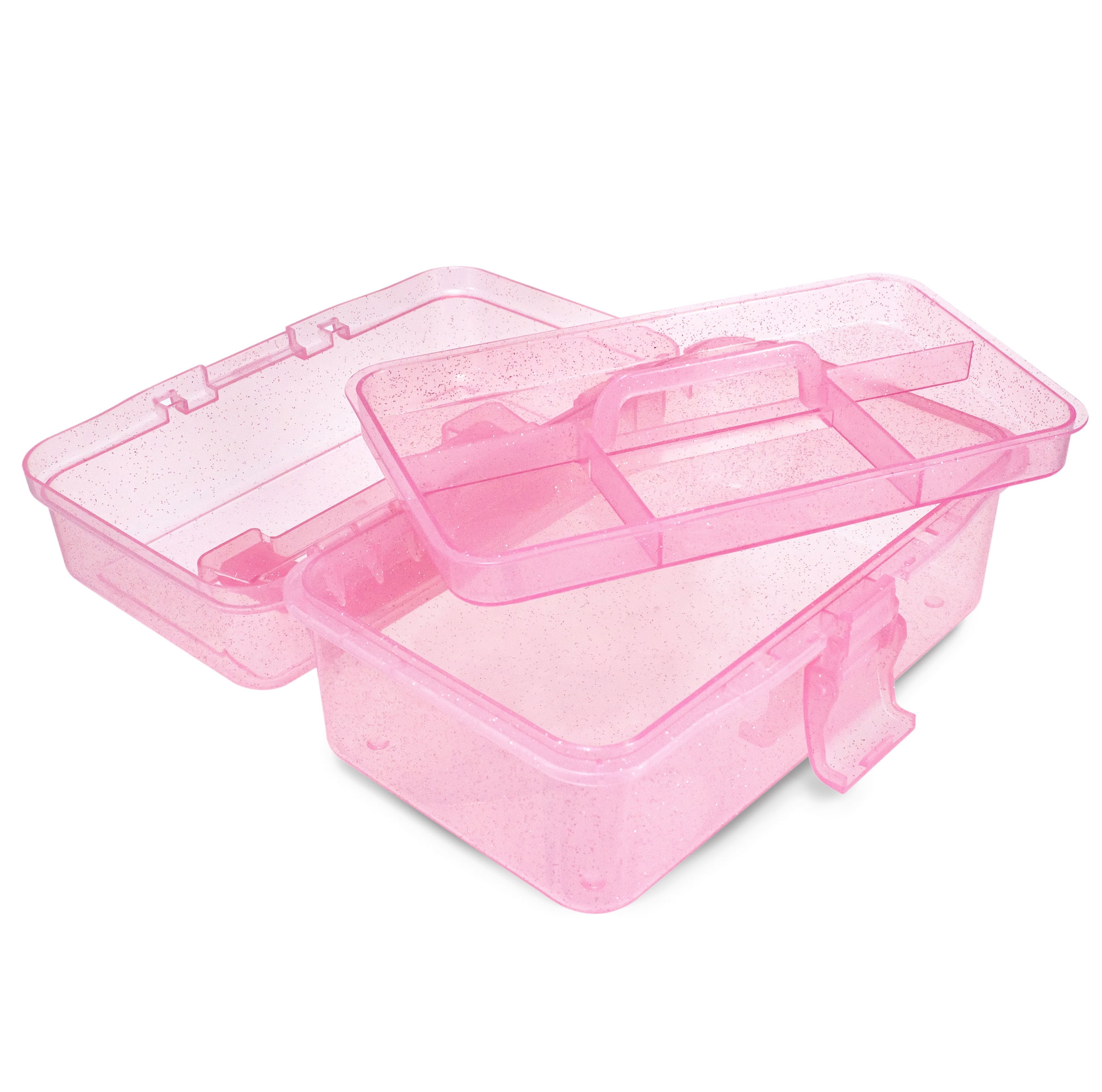 Hello Hobby Pink Glitter Art and Craft Storage Case with Lift Out