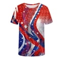 thumbnail image 4 of Ernkv Men's Slim Fit Tops Clearance Holiday Short Sleeve Shirts Round Neck Pullover Independence Day Usa Flag Print Tees Clothing Summer Fashion Red XXXXL, 4 of 5