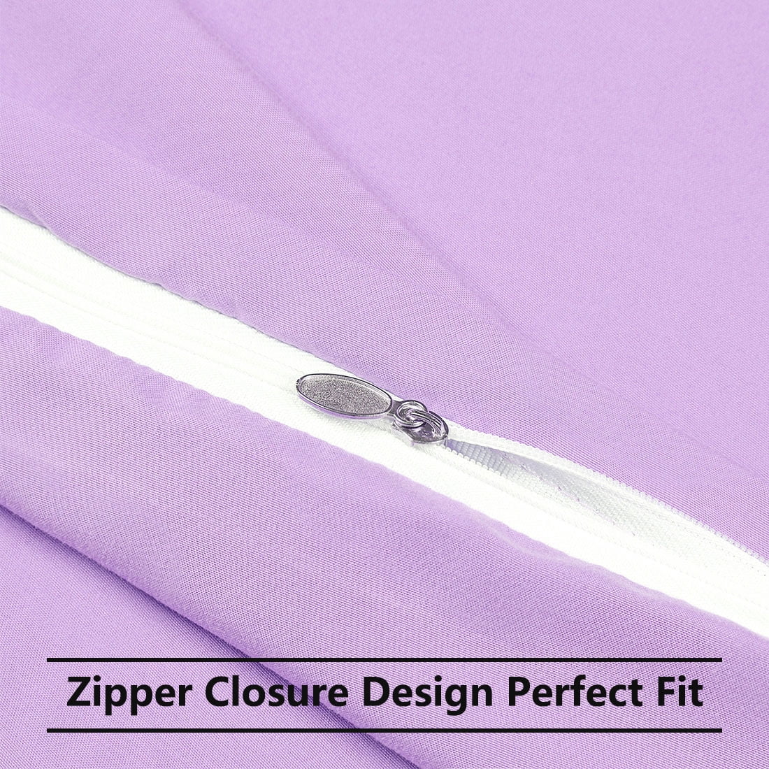 Unique Bargains 2-Piece 1800D Microfiber Solid Pillowcases Violet Standard