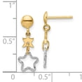 thumbnail image 3 of Finest Gold 14K Two-Tone Polished Dangle Star Earrings, 3 of 3