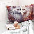 thumbnail image 4 of Fotbe White Red Cat Couple Funda de Almohada Decorativa Estilo Occidental, Lujo en Algodón, Fundas para Almohadas King, Cojín Estampado para Decoración del Hogar-16"x24", 4 of 6