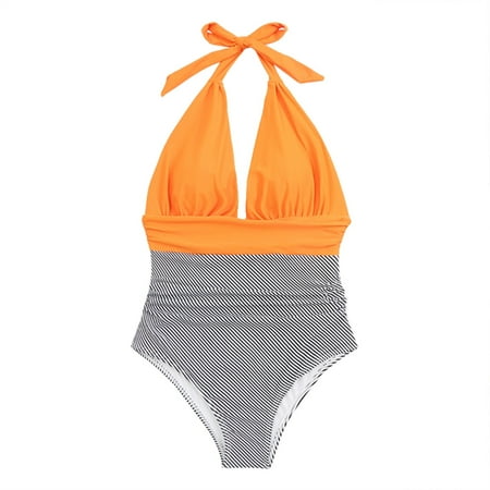 PEASKJP Plus Size Swimsuit Women Lace Swimsuit Bodysuit Jumpsuit See Through Mesh Sleeveless/Long Sleeve Tops for Party Outfit (Orange XL)