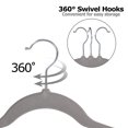 thumbnail image 3 of WYDK 100/200 Premium Non Slip Flocked Velvet Hangers 360 Degree Suit/Shirt Save space, organize clothes (Grey 100Pack), 3 of 13