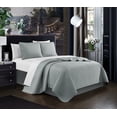 thumbnail image 2 of Chic Home Nika 7-Piece Box Stitched Quilt Set, King, Gray, 2 of 2