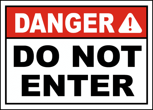 CGSignLab 18x12 Ghost Aged Blue Premium Acrylic Sign 5-Pack Danger Keep Out