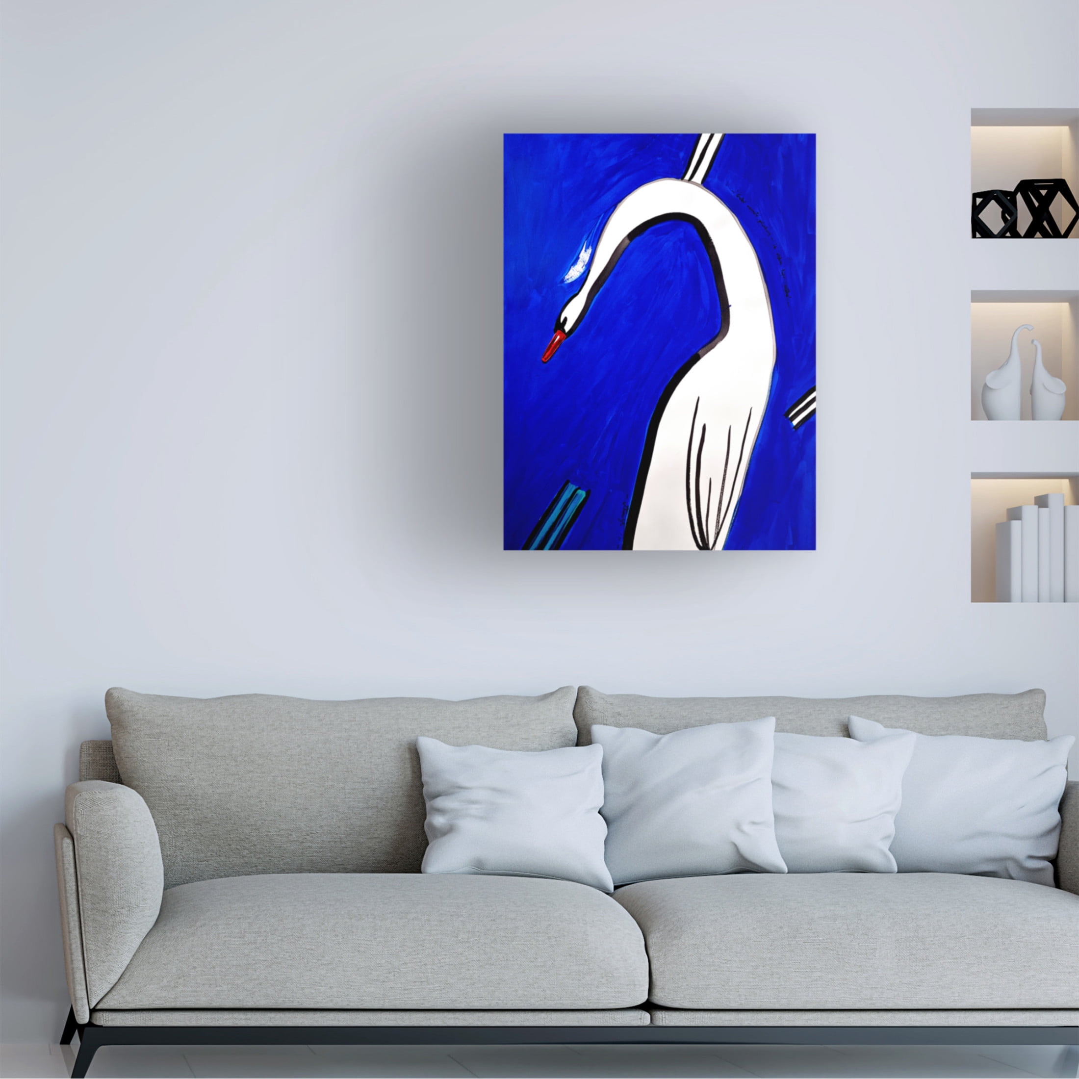 Trademark Fine Art Julija Belickien? Swan dropped the feather Canvas Wall Art