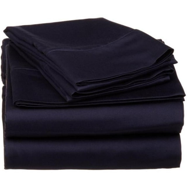 530 Thread Count Egyptian Cotton California King Sheet Set Solid Navy Blue