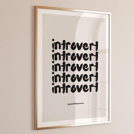 Trendy Introvert Poster, Cozy Homebody Wall Art For Bedroom And Apartment Decor