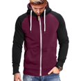 thumbnail image 2 of kpoplk Mens Zipper Hoodie Casual Hooded Sweatshirt Fleece Jacket Wine,XXL, 2 of 6