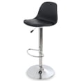 thumbnail image 1 of Silla para Bar y Barra de Cocina con Respaldo y Reposapies de Altura Ajustable Banco Taburete Giratorio con Asiento Acolchado de Diseño Moderno Negro, 1 of 5