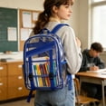thumbnail image 5 of MMJ Transparent Jelly Backpack PVC Clear Cartoon Bag Lightweight Large Capacity for Travel 12.20x16.93x5.91in, 5 of 6
