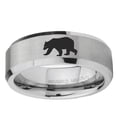 thumbnail image 2 of Polar Bear 8MM Beveled Edge Gray Tungsten Men Ring, 2 of 2