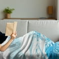 thumbnail image 3 of Vintage Blue Soft Flannel Fleece Throw Blanket, Lace Inspired Oriental Design with Watercolor Brush Strokes Pattern, Cozy Plush for Indoor and Outdoor Use, 60" x 80", Blue and Baby Blue, by Ambesonne, 3 of 5
