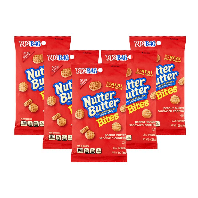 (2 Pack) Nabisco Nutter Butter Bites Peanut Butter Sandwich Cookies, 3