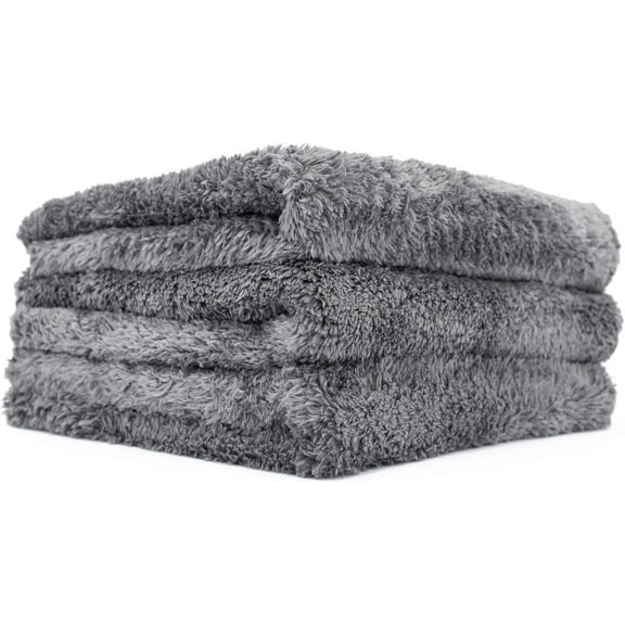 The Rag Company - Eagle Edgeless 600 - Professional Plush Microfiber Detailing Towels for Buffing and Polishing - 70/30 Blend, 600gsm, Dark Grey, 16 x 16 in, 3-Pack