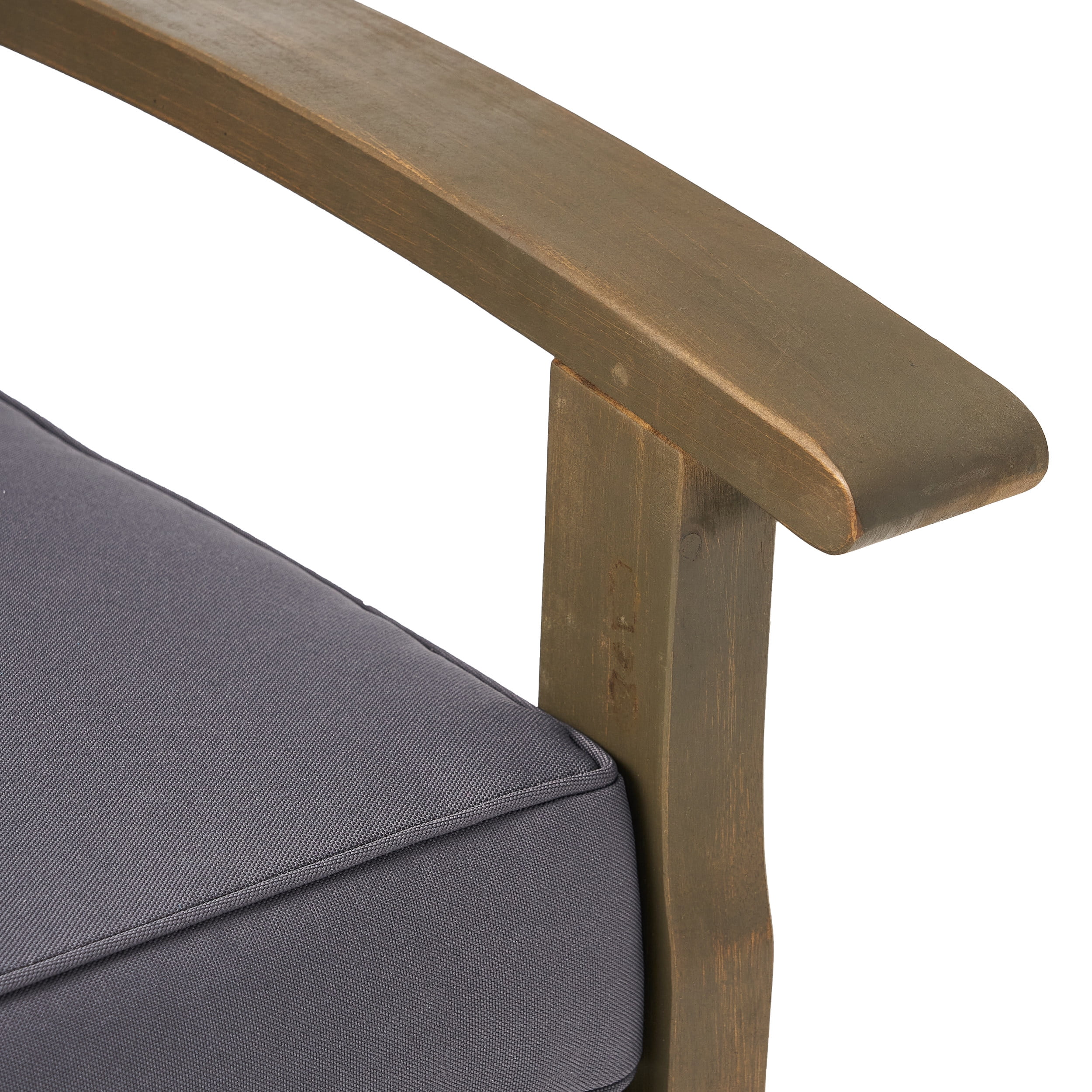 Ryland Outdoor Wooden Club Chairs, Set of 4, Gray, Dark Gray