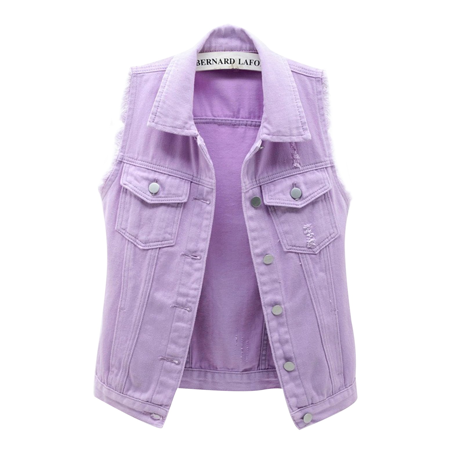Women Denim Vest, Sleeveless Solid 