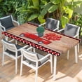thumbnail image 2 of Valentine's Day Table Cloths for 5 Foot Rectangle Tables, Romantic Red Truck Love Wood Plaid Brown Patio Waterproof Elastic Fitted Tablecloths, Washable Rectangular Table Cover for Camping, 2 of 8