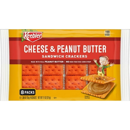 2 Pack Keebler Cheese and Peanut Butter Sandwich Crackers, 11 oz