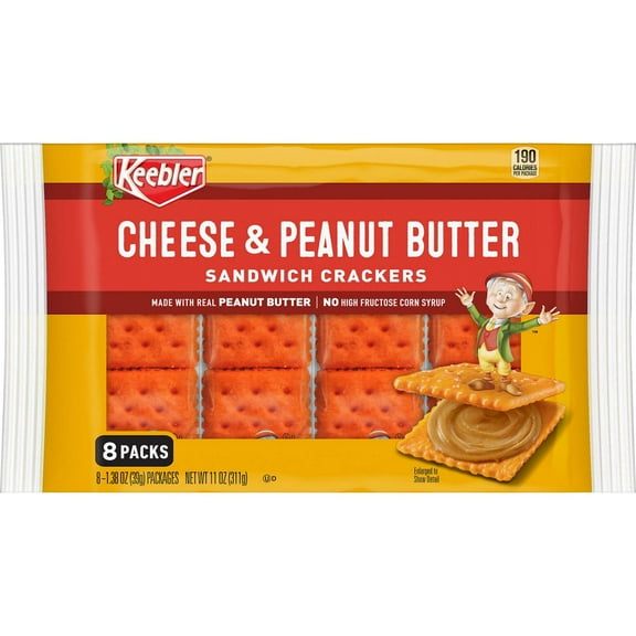 2 Pack Keebler Cheese and Peanut Butter Sandwich Crackers, 11 oz