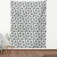 thumbnail image 4 of Abstract Fabric by the Yard, Doodle Design of Surreal Animal Silhouettes on a Plain Background Print, Upholstery Fabric for Dining Chairs Home Decor Accents, Charcoal Grey White by Ambesonne, 4 of 5