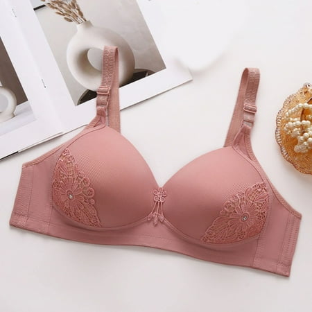 TrendVibe365 Wireless Push up Bras for Women Plus Size Floral Wireless Push up Bralette Padded Triangle Adjustable Strap Bustier Full Coverage Crop Cami Top Sexy Lingerie Purple 50