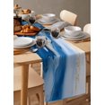 thumbnail image 6 of Ldtrchee Blue Marble Table Runner 72 Inches, Modern Abstract Art Bed Runner Dresser Scarves Tabletop for Indoor Outdoor Parties/Ceremony/Banquet, 18" x 72", 6 of 8