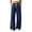Navy #264, variant on Women's Wide Leg Pants High Waisted Drawstring Elastic Waist Solid Color Loose Palazzo Lounge Pants with Pockets
