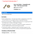 thumbnail image 2 of Door Lock Striker - Compatible with 1988 - 1999 Chevy K1500 1989 1990 1991 1992 1993 1994 1995 1996 1997 1998, 2 of 2