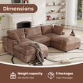 thumbnail image 4 of The Magic Home Modular Sectional Sofa,Oversized U Shaped Sofa with Ottomans,Plush Deep Seat Cloud Sofa Couch for Living Room,Apartment,Couch Cushion Covers Removable(Brown,3 Seat with 2 Ottomans), 4 of 14