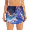 thumbnail image 4 of Lsque Cloud Cute Rabbit Printed Women's Running Shorts with Liner Pockets,Elastic Quick Dry Workout Athletic Gym Yoga Shorts,Womens High Waist Shorts-, 4 of 9