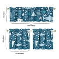 thumbnail image 3 of Kitchen Curtains 24 Inch Short - 3 Panel Set, Shark Whale Dolphin Ocean Theme, Rod Pocket Window Curtain, 100% Polyester for Nautical Farmhouse Kitchen, Easy Wash, 3 of 3