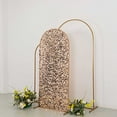 thumbnail image 2 of BalsaCircle 6 ft Blush Fitted Sparkly Big Payette Sequin Round Top Wedding Arch Backdrop Stand Cover Party Events Decorations, 2 of 8