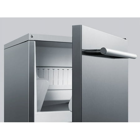 Summit Appliance - 15" 62-Lb. Freestanding Icemaker - Stainless Steel