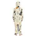 thumbnail image 3 of Soft Big Kids Onesie Pajamas Cozy Loose-Fit Jumpsuits for kids with Pockets for Christmas Lounge & Play White Cat and Black Cat, 3 of 8