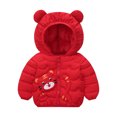thumbnail image 2 of Hicidod Toddler Winter Jacket Padded Warm Down Coat Hoods Warm Windproof Cute Lightweight Packable Baby Puffer Jacket, 2 of 7