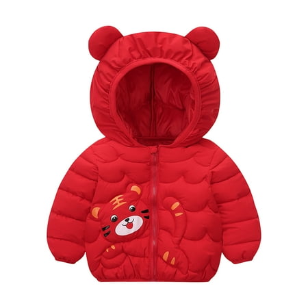 

Hfyihgf Winter Down Coats for Toddler Kids Baby Boys Girls Light Puffer Padded Jacket 3D Ear Print Hooded Infant Outerwear