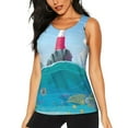 thumbnail image 2 of Haiem Lighthouse Sea Port Workout Tank Tops for Women, Athletic Sports Slim-Fit Tank Tops, Compression Sleeveless Dry Fit Shirts,Athletic Shirt-X-Large, 2 of 9