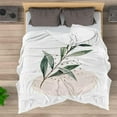 thumbnail image 5 of Boho Mid Century Abstract Modern Throw Blankets Sage Green Minimalist Simple Midcentury Sun Boho Aesthetic Soft Warm Bed Bedding Women Blankets for Couch Bedroom Sofa Office Home 40"x50", 5 of 6
