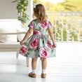 thumbnail image 7 of MEZZALL Girls Casual Dress Sundress With Trendy Floral Print Fashionable Kids Summer Dress Sundress For Parties And Everyday Wear, Mint Green, 4-5 Years, 7 of 7