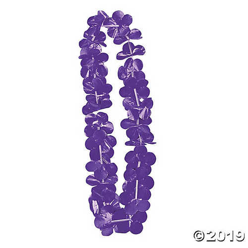 Purple Plastic Flower Leis 12 Pc.