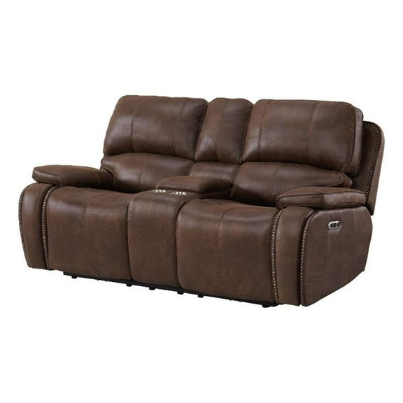 Pemberly Row Power Motion Loveseat-Power HeadRecliner&Console