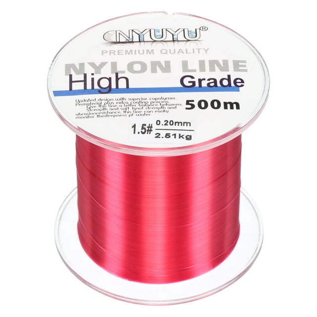 Uxcell 547Yard 6Lb Fluorocarbon Coated Monofilament Nylon Fishing Line Fuchsia