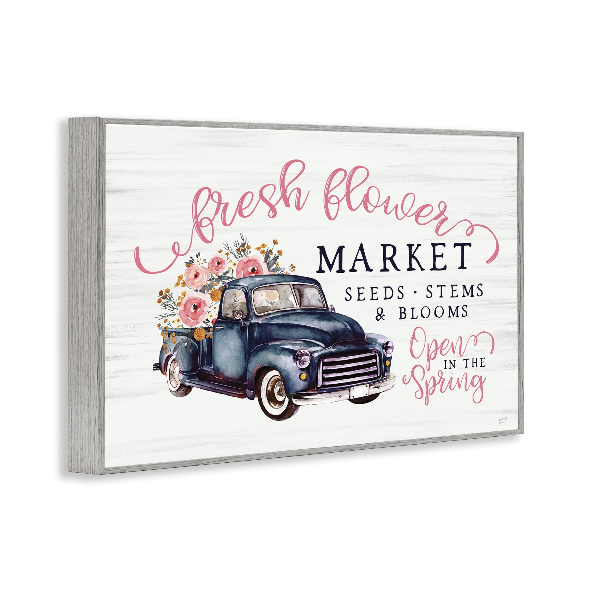 Stupell Industries Antique Spring Market Gray Framed Giclee Art, design by Lux + Me Designs
