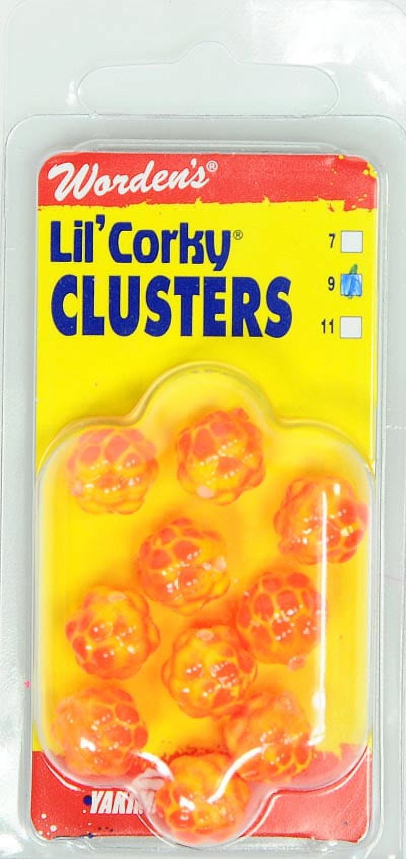 Worden's® Lil' Corky® Clusters Size 7 Egg Fluorescent Fishing Bait 10 ct.  Carded Pack 