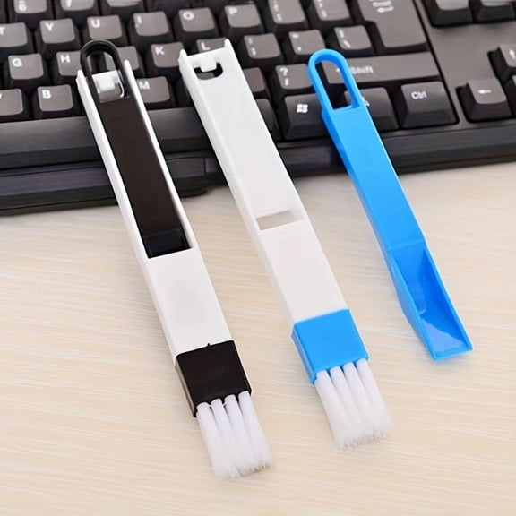 Crevice Cleaning Brush with Scraper, 2-in-1 Narrow Groove Cleaning Brush, Gap Cleaning Tool for Window Tracks, Door Rails, Appliance Gaps and Household Surfaces