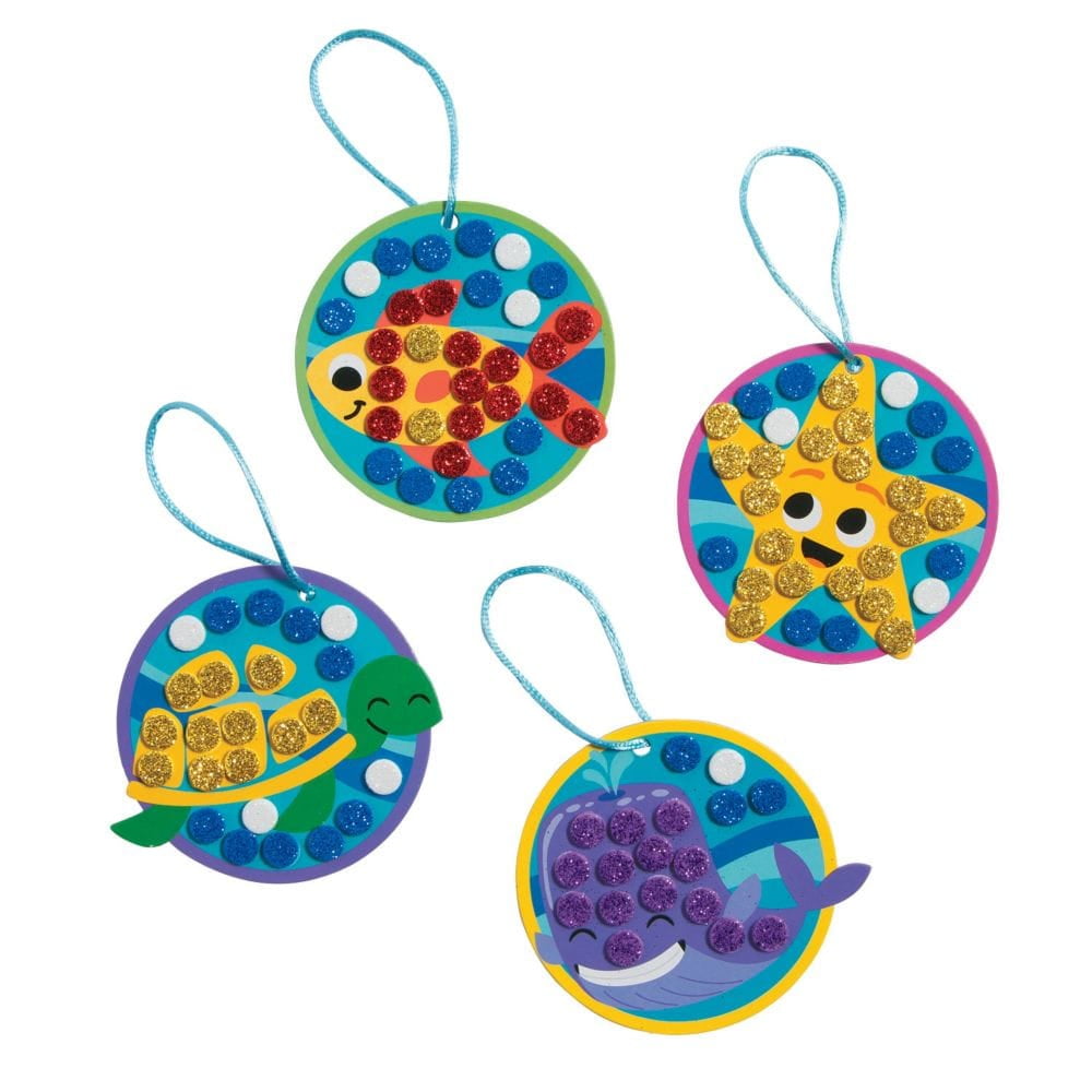 Under The Sea Glitter Foam Mosaic Craft Kit Craft Kits 12 Pieces